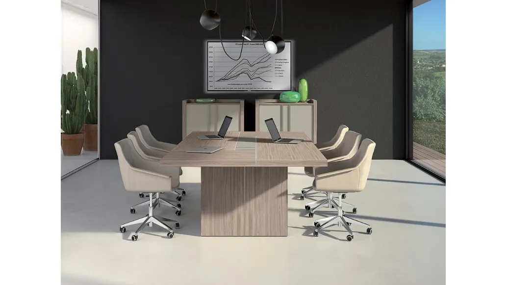 Scrivania operativa Meeting 8 in nobilitato Olmo di MobilOfficeFurniture