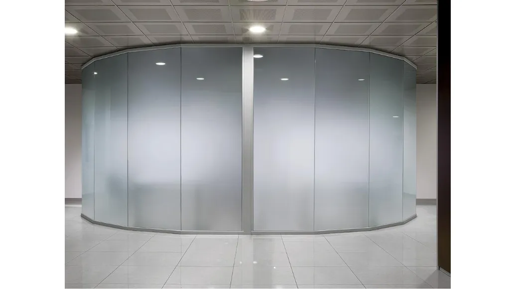 Parete divisoria curvata in vetro Siderplan G2 di MobilOfficeFurniture