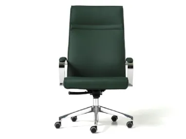 Poltrona direzionale Varen in ecopelle e alluminio di MobilOfficeFurniture