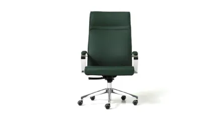 Poltrona direzionale Varen in ecopelle e alluminio di MobilOfficeFurniture