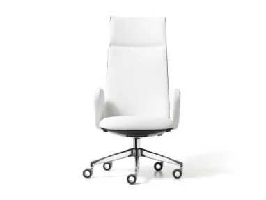Poltrona direzionale Venice in ecopelle e alluminio di MobilOfficeFurniture