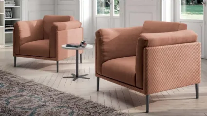 Poltroncina da attesa in tessuto con piedini in metallo Wild di MobilOfficeFurniture